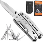 Load image into Gallery viewer, RoverTac Multi Tool Pocket Knife Tactical Camping Survival Knife Gifts for Men Dad Husband 18 in 1 Multitool Pliers Scissors Saw Corkscrew Bottle Opener 9-pack Screwdrivers Safety Lock Nylon Sheath
