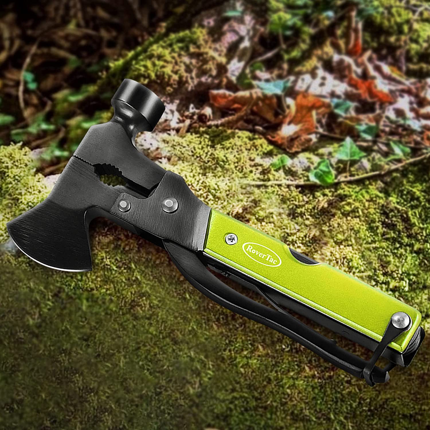 RoverTac Multitool Axe Hatchet Camping Survival Gear Christmas Gifts for Dad Men Husband Him 14-in-1 Multi Tool Gadgets for Mens Gifts Dad Gifts Perfect Multitool Gifts for Camping Hiking Survival
