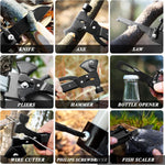 Load image into Gallery viewer, RoverTac Multitool Axe Camping Survival Gear Christmas Gifts for Men Dad Him 14-in-1 Multi Tool Knife Hammer Pliers Saw Screwdrivers Bottle Can Opener Nylon Sheath Perfect for Camping Hiking Survival
