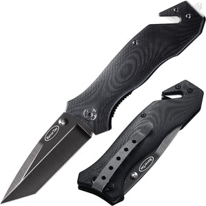 Survival EDC Folding Knife,Lightweight Flipper Knife with Pocket Clip for Men Women