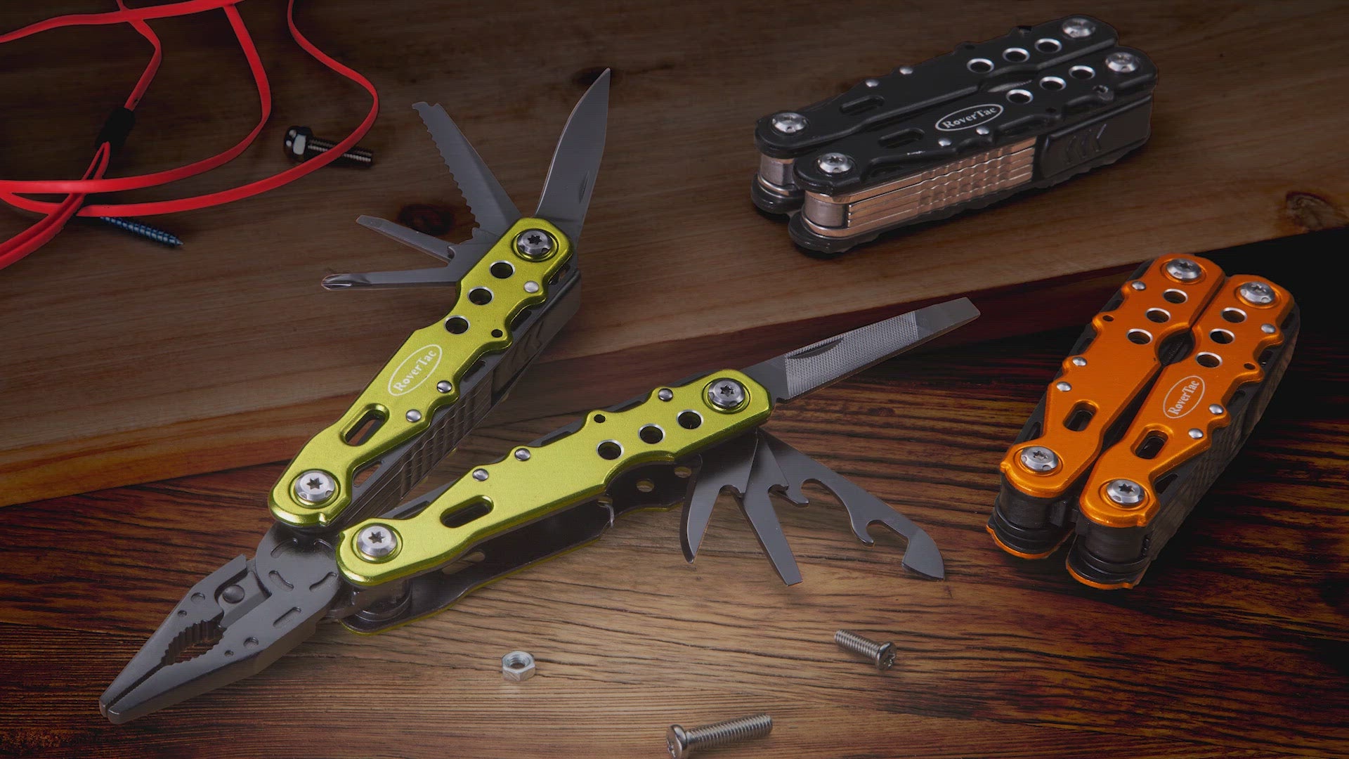 14-in-1 Multitool Pliers-Green Screwdrivers Saw Bottle Opener Perfect for Camping Survival Hiking Repairs