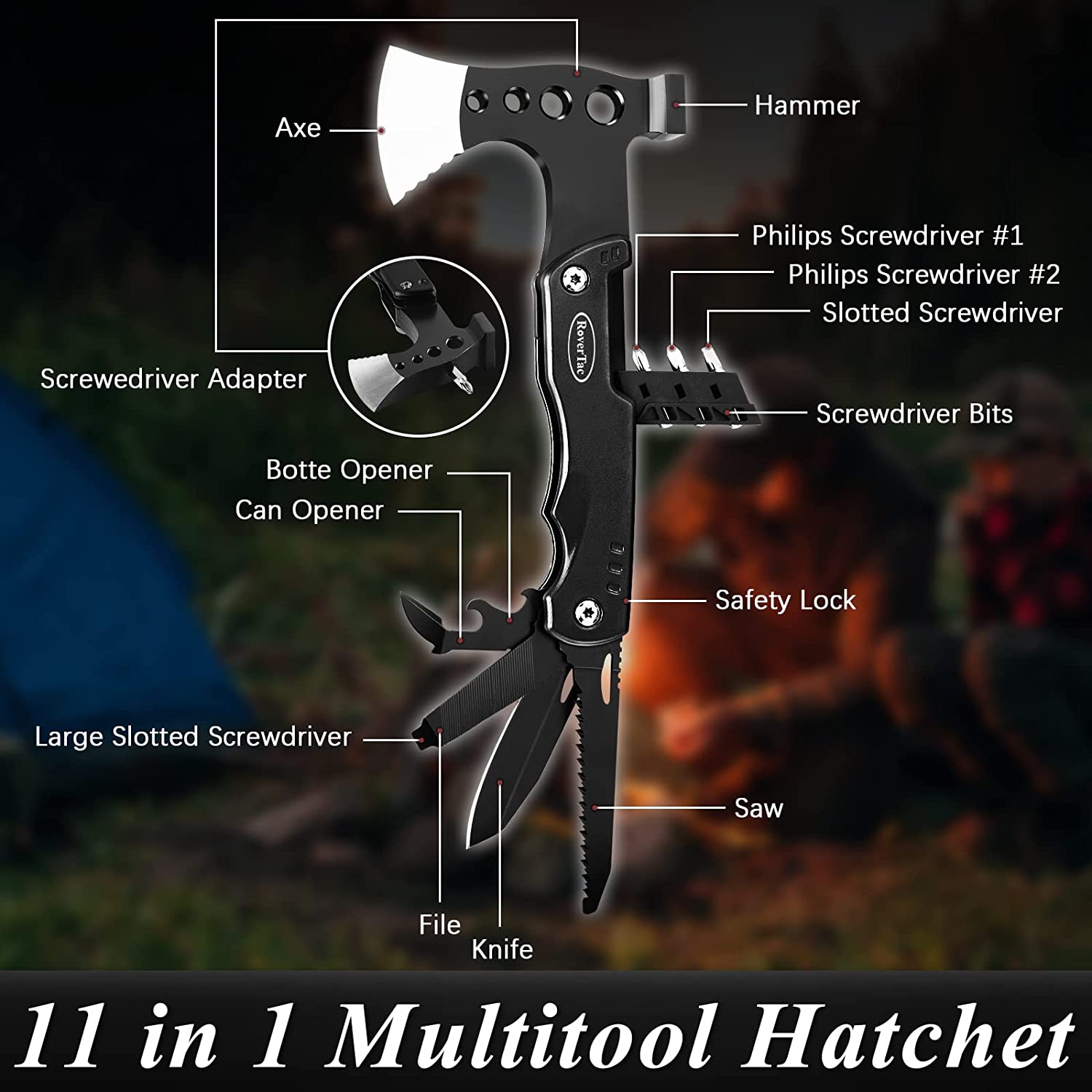 RoverTac Couteau de poche multi-outils Couteau de survie RoverTac Couteau de poche multi-outils Couteau de survie