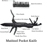 Load image into Gallery viewer, EDC Multitool Folding Knife with Safety Lock-Black for Camping Fishing Hiking Adventuring
