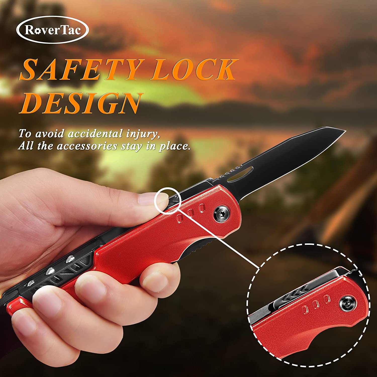 RoverTac Gifts for Dad from Daughter Son Wife, Unique Fathers Day Birthday Gifts Ideas for Dad Husband Men Him, Cool Gadgets for Mens Gifts, 12-in-1 Multitool Hammer Camping Survival Gear
