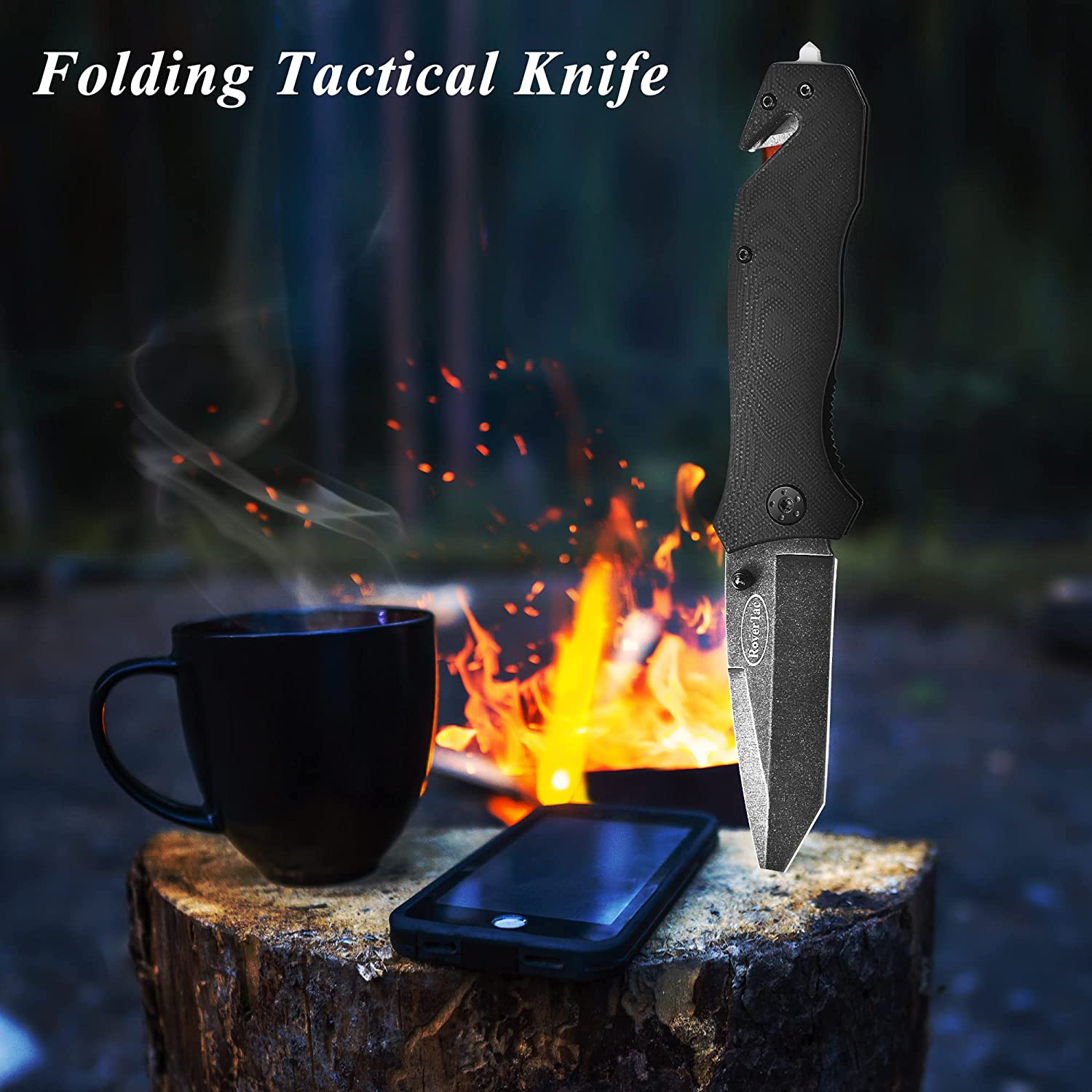 Survival EDC Folding Knife,Lightweight Flipper Knife with Pocket Clip for Men Women