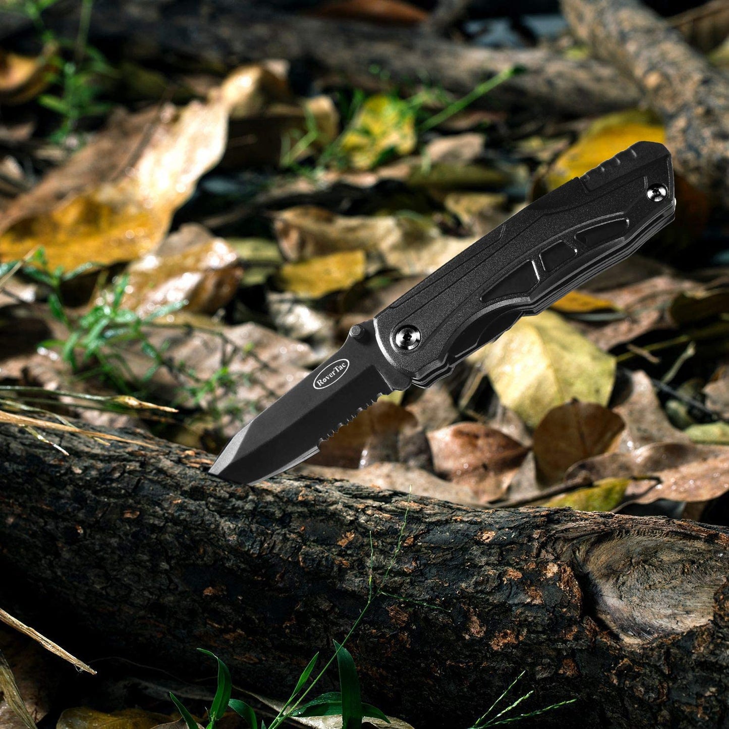 RoverTac Pocket Knife Multi Tool Tactical Knife Multitool Knife with Scissors Bottle and Can Opener Fire Starter Whistle Screwdriver Perfect for Camping Hiking Survival Christmas Gifts for Men Dad