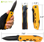 Load image into Gallery viewer, DC Multitool Folding Knife with Safety Lock-Gold  for Camping Fishing Hiking Adventuring
