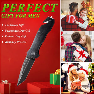 Survival EDC Folding Knife,Lightweight Flipper Knife with Pocket Clip for Men Women