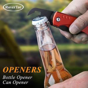 RoverTac Camping Multitool Gifts for Men Dad Husband Boyfriend 11-in-1 Multi-Tool Axe Knife Hammer Saw File Can & Bottle Opener 4 Screwdrivers Perfect for Camping Survival Hiking Fishing