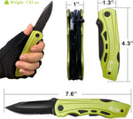 Load image into Gallery viewer, EDC Multitool Folding Knife with Safety Lock-Green  for Camping Fishing Hiking Adventuring
