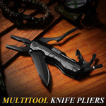 Load image into Gallery viewer, EDC Multitool Folding Knife with Safety Lock-Black for Camping Fishing Hiking Adventuring
