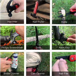 12-in-1 Hammer Multitool Survival Gear Camping Accessories Hiking Cool Gadgets