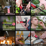 Load image into Gallery viewer, RoverTac Camping Hatchet Multitool Axe Survival Gear Gifts for Men Dad Him 14-in-1 Axe Hammer Knife Saw Bottle Opener Fire Starter Whistle Perfect for Camping Survival Hiking Fishing
