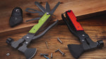 Load and play video in Gallery viewer, 14-IN-1 Multitool Axe-Green,Saw Knife Hammer Pliers Screwdrivers Bottle Opener Durable Sheath
